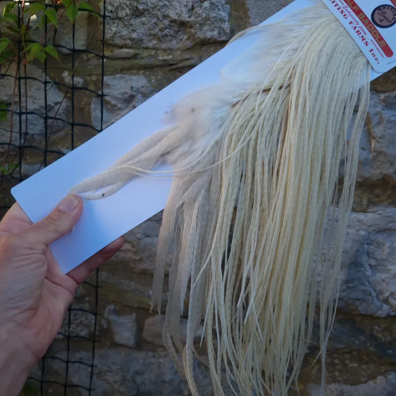 Whiting 1/2 BRONZE Grade Dry Fly Rooster Saddle in White